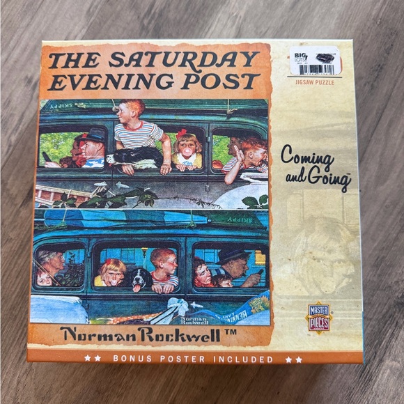 Norman Rockwell | Games | Norman Rockwell Coming And Going Puzzle Blue ...